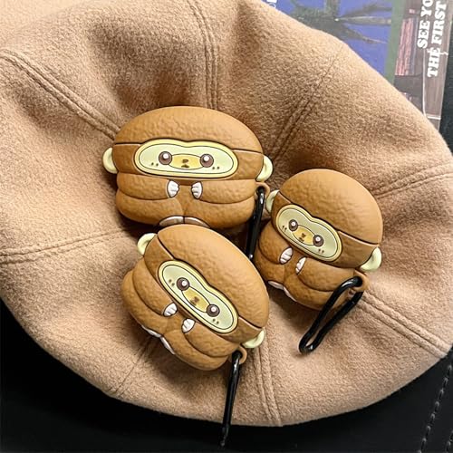 Wireless Charging Earphone Case Compatible with Airpods 4, Cute Animal Monkey Design Soft Silicone Full Body Protective Skin Cover, Kids Girls Women Cartoon Earbuds Accessories - color: Monkey, size: Airpods 4