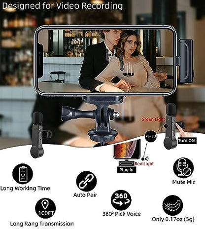 NPTCL Mini Wireless Microphone USB C for iPhone 17/16/15, Android Phone - style: 01 USB C