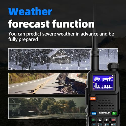 Baofeng Radio UV-5RM Ham Radio Handheld UV5R Long Range Walkie Talkies | NOAA Weather | Rechargeable |Programming Cable & Earpiece | 999 Channels for Emergency,Survival,Hunting, Camping(2 Pack) - color: Black