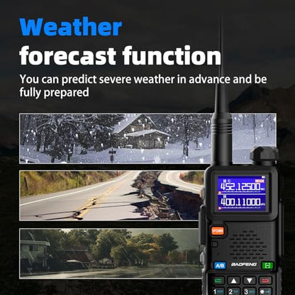 Baofeng Radio UV-5RM Ham Radio Handheld UV5R Long Range Walkie Talkies | NOAA Weather | Rechargeable |Programming Cable & Earpiece | 999 Channels for Emergency,Survival,Hunting, Camping(2 Pack) - color: Black 1