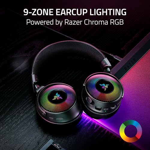 Razer Kraken V4 Pro Wireless Gaming Headset w/OLED Control Hub | HD Haptics, 2.4GHz Wireless, Bluetooth, USB, 3.5 mm, Super Wideband Mic