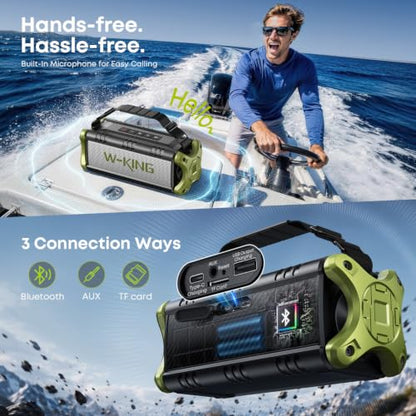 Portable Speakers Bluetooth Wireless, 90W Max Loud Outdoor Speaker with Deep Bass, IPX6 Waterproof, Floatable, Custom EQ, 40H, Dual Pairing, Subwoofer *2, TF, Large Speaker for Beach/Garage/Jobsite