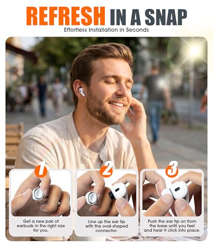 5 Pairs Replacement Ear Tips for AirPods Pro 3 (Medium) | Foam-Infused Hybrid Silicone Eartips for AirPods Pro 3 Ear Tips Accessories with Cleaning Pen & Storage Box - size: M