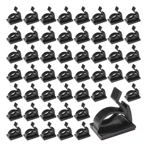50PCS Adjustable Cable Clips Self Adhesive Cord Organizer - Sticky Wire Clamp Management Cord Holder for Car Dash Cam Home Office Desk Wall Tables