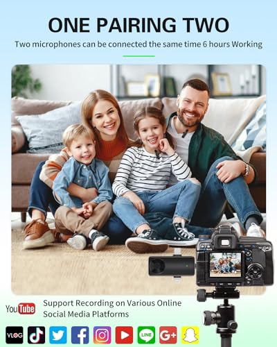 Tearstone Wireless Lavailer Microphone for iPhone, Android, Camera, Professional Wireless Mini Microphone, 4 in 1 Condenser Lapel Mic for Interview Video Podcast Vlog YouTube ASMR TikTok (2 Pcs)