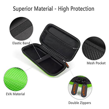 Power Bank Storage Case – GLCON Hard EVA Protective Travel Case | Small Electronic Carrying Pouch for Hard Drive, Cell Phone, Charging Cable, External Battery, Earbuds (Light Green) - color: Light Green