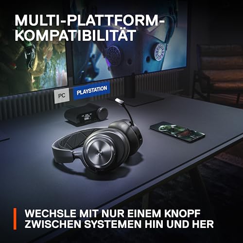 SteelSeries Arctis Nova Pro Wireless Multi-System Gaming Headset — Neodymium Magnetic Drivers — Active Noise Cancellation — 2 Battery System — ClearCast Gen 2 Mic — PC, PS5, PS4, Switch, Mobile - color: Black, style: PC