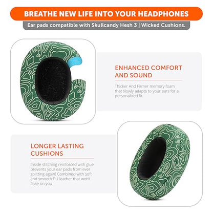 WC PadZ Crusher Evo - Earpads for Skullcandy Crusher Evo & Hesh ANC | Made by Wicked Cushions | Also fits Crusher Wireless & More, Enhanced Comfort & Sound Isolation | Emerald Tide - color: Emerald Tide