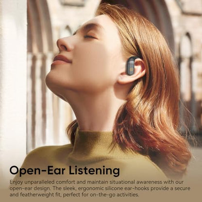 BUGANI Open Ear Headphones, Bluetooth 5.4 Wireless Earbuds with 60H Playtime, ENC Noise Cancelling Mic for Clear Calls, IPX5 Waterproof Sports Earphones for Running Workout Cycling | Bluetooth 5.4 60H Playtime ENC Clear Calls IPX5 Waterproof Lightweight C
