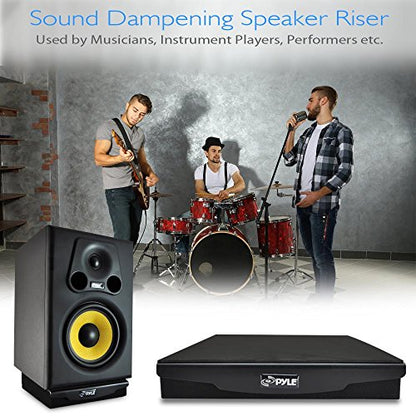 Pyle Speaker Isolation Pads - 7.5 x 9.1 x 2.3 inches - Acoustic Noise Isolation Platform - Foam Riser Recoil Stabilizer with Rubber Base for Studio Monitor, Subwoofer, Loudspeaker - PSIO4 - size: 7.5" x 9.1" (Single)