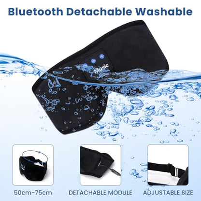 3D Sleep Mask with Bluetooth Headphones, Sleeping Headphones for Side Sleepers, Wireless Music Eye Mask with Ultra-Thin Stereo Speakers for Men, Women