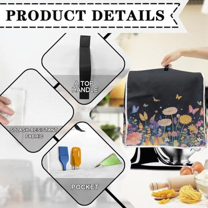 Kitchen Mixer Cover Dust Cover Butterfly Design Dustproof Kitchen Mixer Accessories L Size - color: Butterfly Design-, size: L