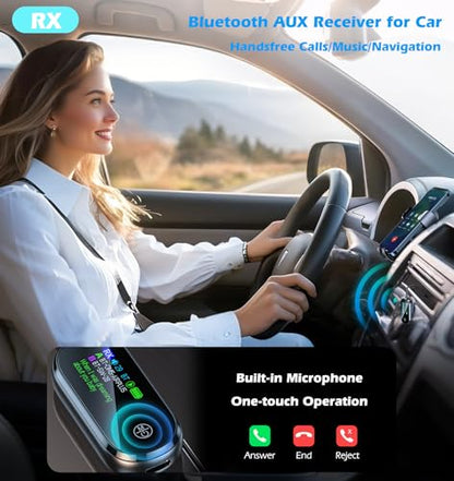 KAIY Bluetooth 5.4 Transmitter Receiver 2-in-1 AUX Adapter | Bluetooth Adapter for TV/Airplane/Car/Speaker, Dual Link for 2 Headphones, Low Latency HD Screen, 3.5mm Bluetooth Dongle - style: Plus