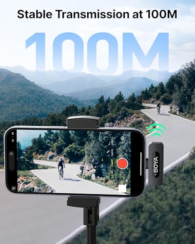 BOYA V3 Wireless Lavalier Microphone for iPhone with MFi Certified Lightning Port, 36H Battery Life with Charging Case, Noise Canceling Clip on Lapel Microphone Wireless Mini Mic for Video Recording