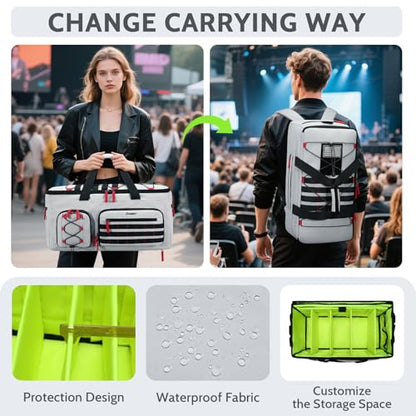 DJ Cable Bag with Detachable Dividers for Equipment and Music Gear, Grey | Laptop and Microphone Pocket, Versatile Carrying with Shoulder Strap, Durable Fabric, for Musicians and Audio Professionals - color: Grey