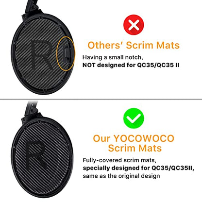 Replacement Ear Pads for Bose QC35 and QC35 II | EarPads Cushions with Noise Isolation Memory Foam, Softer Protein Leather, Added Thickness - color: Black-C-1