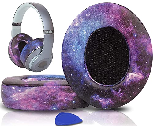 Replacement Ear Pads Cushions for Beats Studio 2 & Studio 3 Wired & Wireless Headphones, Earpads with Soft Protein Leather, Noise Isolation Memory Foam, Added Thickness - Galaxy - color: Galaxy