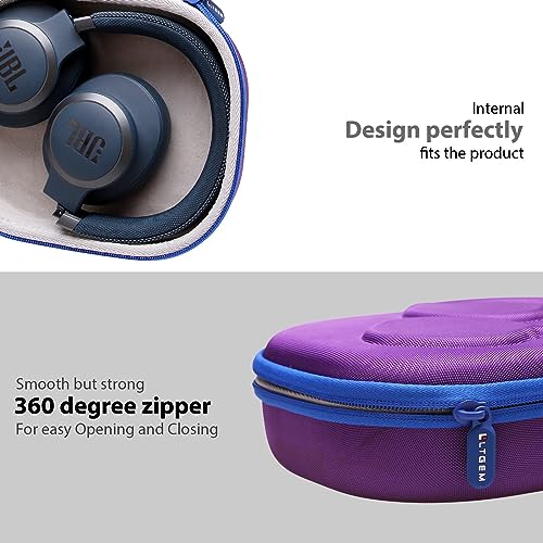Case for JBL Tune 770NC/510BT/720BT/520BT/670NC/520C Headphones Purple | Hard Carrying Travel Case for JBL Live 770NC/670NC/680NC/780NC Headphones - color: Purple+Gray