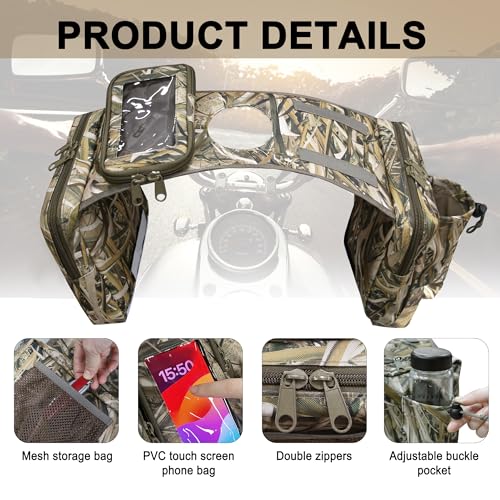 MYDAYS ATV Saddle Bag,Cargo Tank Storage Luggage for ATV UTV Snowmobile Motorcycle (Camo2) - color: Camo2