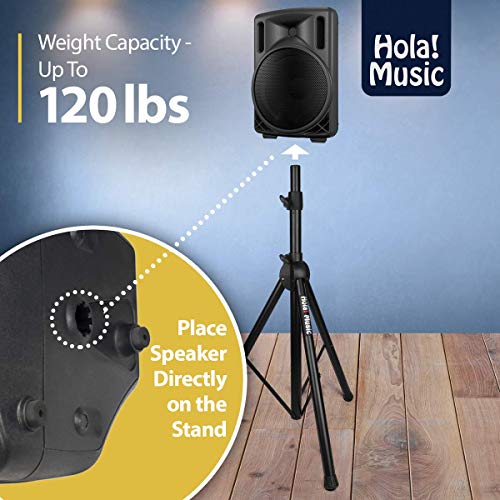 Hola! Music Pair PA Speaker Stands Heavy Duty Tripod Adjustable 4-6ft