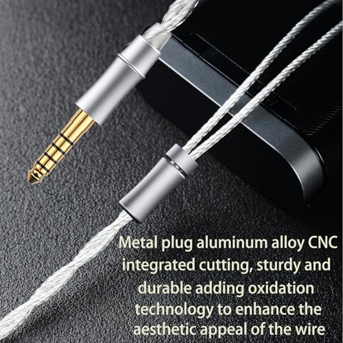HiFi Earphone Audio Upgrade Cable,8N Silver Plated Headphone Cords,1.3m in Ear Monitor IEM Cord for Audiophile Musician Drummer 4.4mm Plug(0.78mm 2Pin 4.2ft) - size: 4.4mm Plug