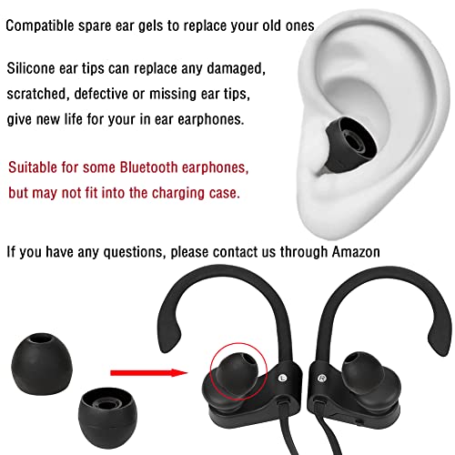 18 Pairs Silicone Earbud Tips Replacement Ear Tips Earbuds Cap for in- Ear Headphones Eartips (Inner Hole from 3.8mm-5.5mm Earphones) Earbud Replacement Tips Ear Buds Tips S M L,Black - color: Black