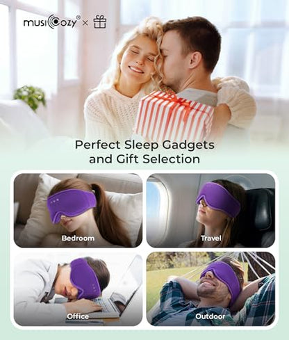 MUSICOZY Sleep Mask Headphones with Bluetooth Wireless Eye Masks Earphones