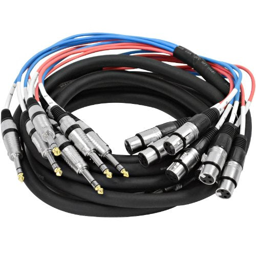 Seismic Audio - SAXT-8x15F - 8 Channel 15' XLR Female to 1/4" TRS Snake Cable - size: 15 Foot - 8 Channel