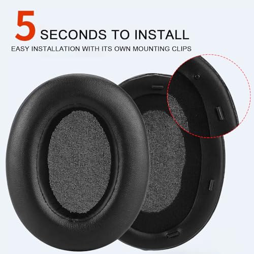 Replacement Ear Pads for Sony WH-XB910 XB910N Extra Bass Noise Cancelling Headphones, Headphones Ear Cushions, Headset Earpads, Ear Cups Cover (Black) - color: Black