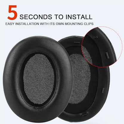 Replacement Ear Pads for Sony WH-XB910 XB910N Extra Bass Noise Cancelling Headphones, Headphones Ear Cushions, Headset Earpads, Ear Cups Cover (Black) - color: Black