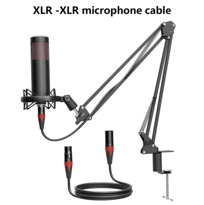 Podcast Studio 48V Condenser Microphone, Plug and Play with Microphone arm, Suitable for Professional Podcast Recording, Gaming, Live Streaming