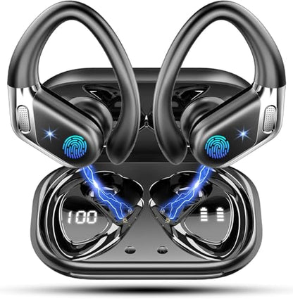 Wireless Earbuds, Earbuds with Ear Hooks, Bluetooth Earphones with Mic