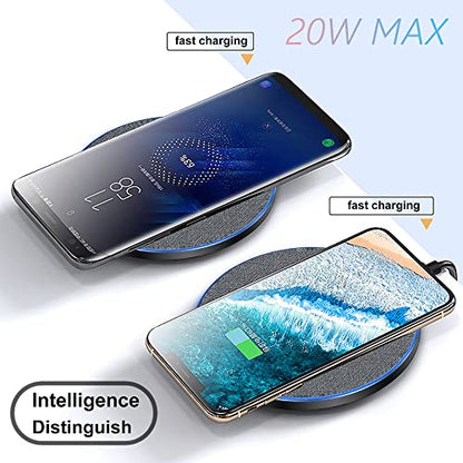 20W Fast Wireless Charger Pad,USB-C Wireless Phone Charging Station | Metal Frame Design,[20W SUPER Fast Charging] Wide Compatible with iPhone 17-11/Airpods,Samsung Galaxy/Buds,LG/Pixel -Gray - color: Gray