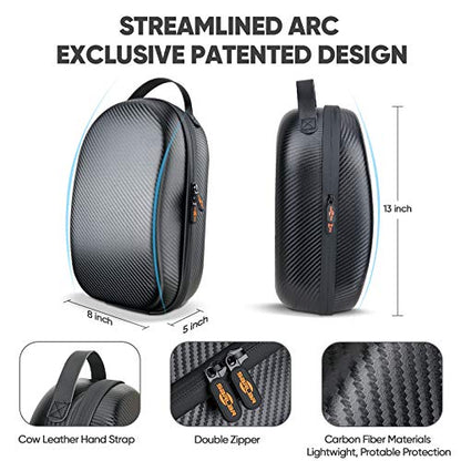 sarlar Carrying Case for Meta Quest 3S/Quest 3/Quest 2 VR Headset, Controller, Original Head Strap, Carbon Fiber Hard Shell Pouch with Lightweight Portable Protection for Travel Storage