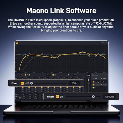 MAONO Podcast Equipment Bundle: USB XLR Dynamic Microphone and Audio Interface for Podcast Recording, Streaming(PD300X+E2 Gen2+XLR180)