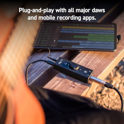 IK Multimedia iRig USB Guitar Audio Interface - 24-bit 48 kHz Music Recording Studio Equipment Include USB C Cable For iPad, Mac And PC, Guitar Accessories, Recording Device
