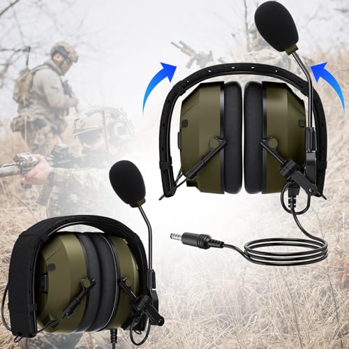 Tactical Walkie Talkie Sound Pickup Noise Reduction Headphones Hunting Shooting Airsoft Earmuffs Shooting Ear Protection Mic Microphone Earpiece for Motorola APX 6000 6000r 6000li 60000xe