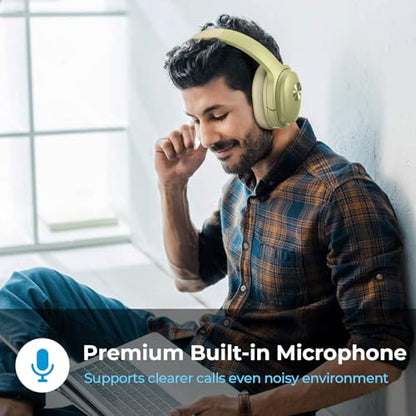 Silensys Hybrid Active Noise Cancelling Headphones, Wireless Over Ear Bluetooth Headphones, Hi-Fi Audio, Deep Bass, Memory Foam Earpads, 30H Playtime, Clear Calls, Travel, Office, Home, Gold Pcs - color: Gold