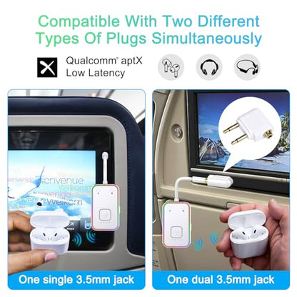 Bluetooth Transmitter for Airplane (Silver) - color: silver