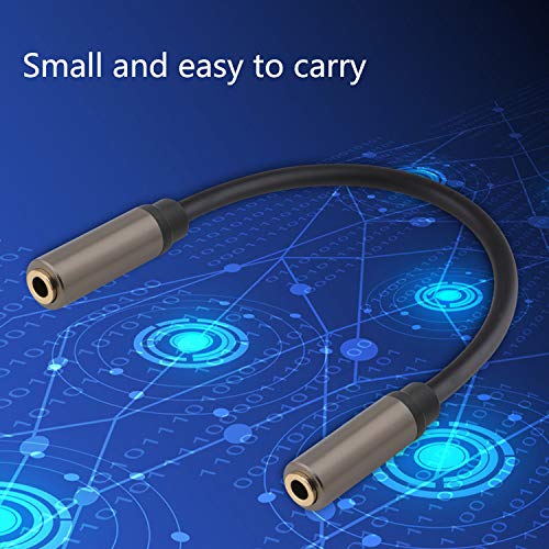 3.5mm Female to Female Adapter Cable TRS Stereo Audio AUX Connector Cod for Headphones, Car, HiFi - 15cm/6inch (Coffee) - color: Coffee