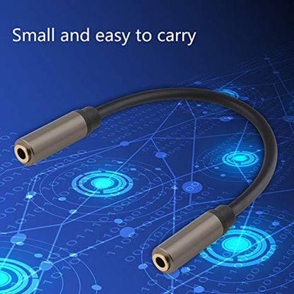 3.5mm Female to Female Adapter Cable TRS Stereo Audio AUX Connector Cod for Headphones, Car, HiFi - 15cm/6inch (Coffee) - color: Coffee