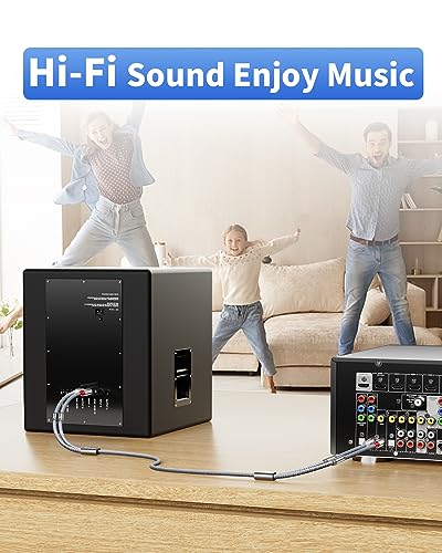 RCA Cable-2RCA Male to 2RCA Male Stereo Audio Cable with Magnetic Ring Supports[Hi-Fi,Shielded] Braided Auxiliary Audio Cord for Home Theater,HDTV,Amplifiers,Hi-Fi Systems,Speakers -6 Feet - size: 6 Feet