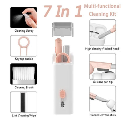 7 in 1 Cleaning Tools Kit for Airpods Pro 1 2 3 Multi-Function Cleaning Pen with Soft Brush Flocking Sponge for Bluetooth Earphones Earbuds & in-Ear Headphones Case Cleaner ﻿ (Blue) - color: Blue