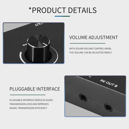 4 Port Audio Switch, 3.5mm Audio Switcher, Stereo AUX Audio Selector, 4 Input 1Output/1Input 4 Output Audio Switcher Box