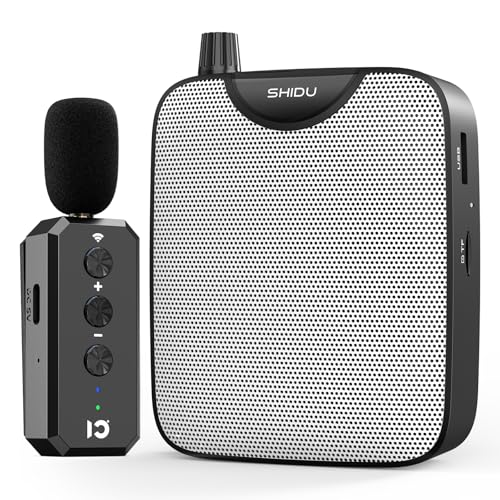 SHIDU 35W Voice Amplifier for Teachers Bluetooth Wireless Lavalier Mic - color: Black