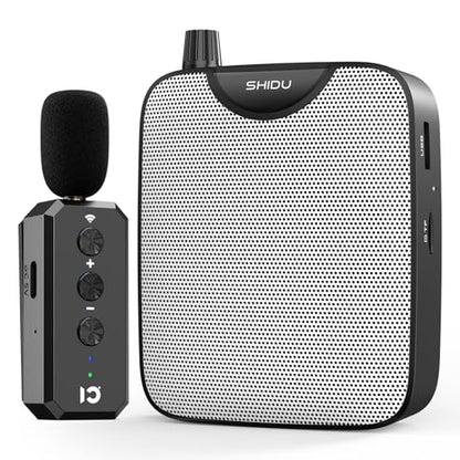 SHIDU 35W Voice Amplifier for Teachers Bluetooth Wireless Lavalier Mic - color: Black