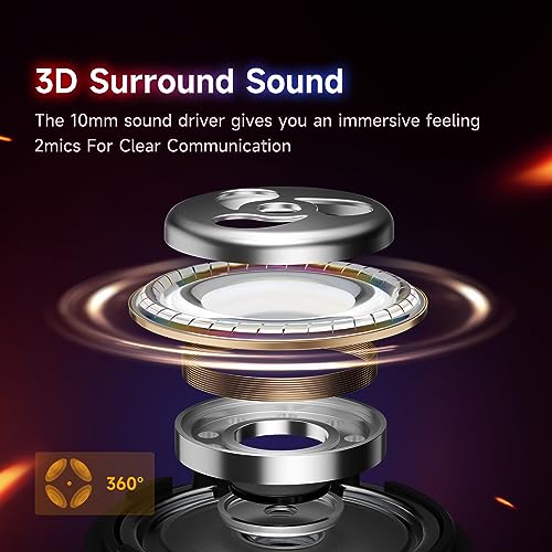 V1 게이밍 이어버드, 2.4Ghz 동글이 있는 15ms 낮은 대기 시간, 3D 스테레오 사운드, 블루투스 5.4, IPX4 무선 이어버드, PC, PS5, PS4, 스위치, VR용 노이즈 캔슬링 마이크 포함