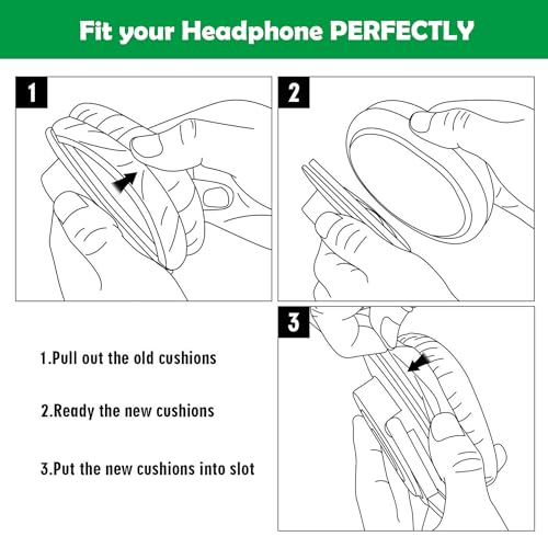 BT BH010 Headphone Earpads Replacement Compatible with Boltune BT-BH010 Headphone Ear Cushions with Breathable Fabric and Memory Foam