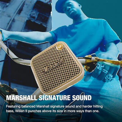 Marshall Willen II Portable Bluetooth Speaker - Rugged Waterproof/Dust-Proof Design | Loud Stereo Sound, Deep Bass | Compact and Wireless for Travel and Outdoors - Cream - color: Cream