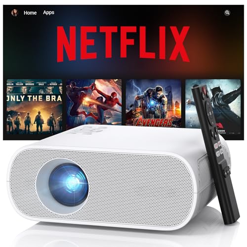 HOMPOW Official Licensed Smart Mini Projector with Wifi and Bluetooth - style: Netflix System